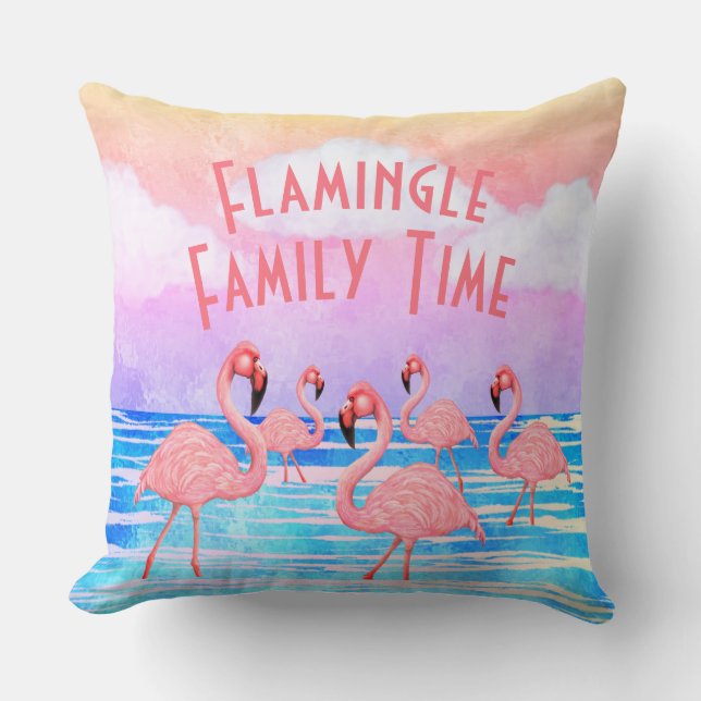 Flamingoes on Parade Cushion (Front)