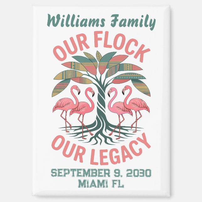 Flamingos African American Family Legacy Reunion Magnet (Front)