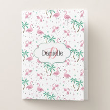 Flamingos and Palm Trees Atomic Style Monogram