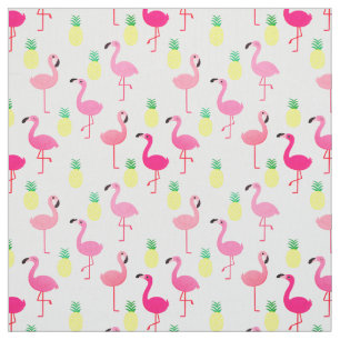 Flamingos and Pineapples! Seamless Premium Fabric