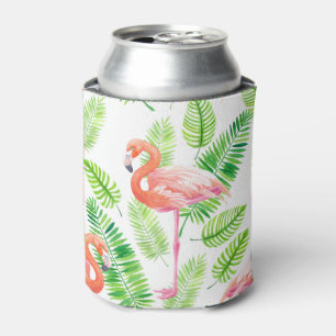 Flamingos and tropical leaves can cooler