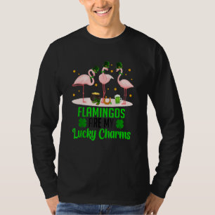 Flamingos Are My Lucki Charm Shamrock Happi St Pat T-Shirt