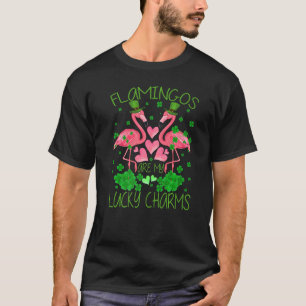 Flamingos Are My Lucky Charm Shamrock St Patrick's T-Shirt