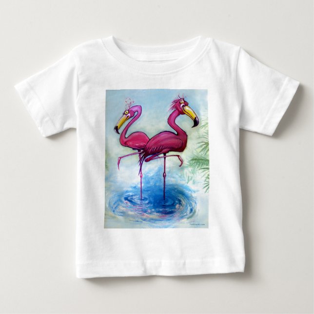 Flamingos Baby T-Shirt (Front)