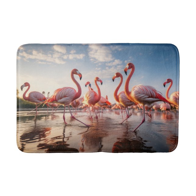 Flamingos  bath mat (Front)