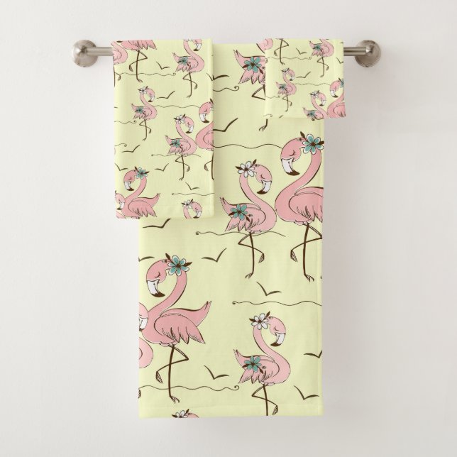 Flamingos Bath Towel Set (Insitu)