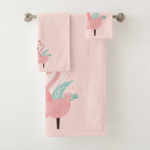 Flamingos Bath Towel Set