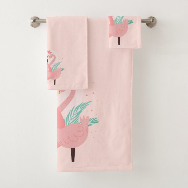 Flamingos Bath Towel Set (Insitu)