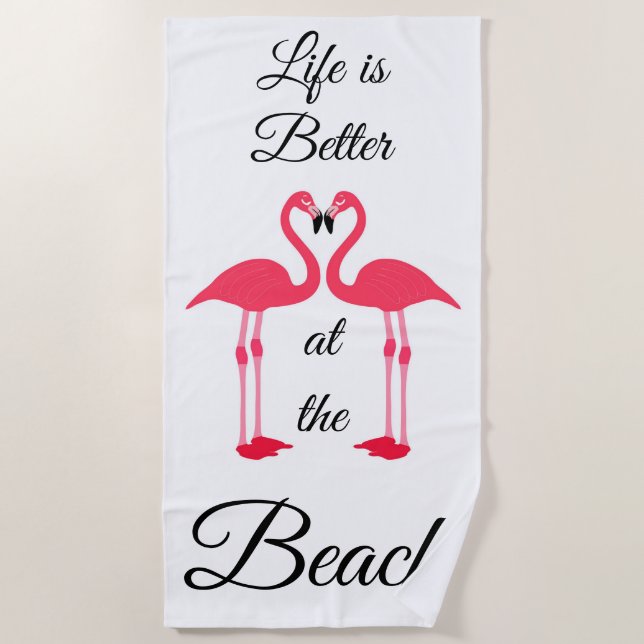 Flamingos Beach Towel (Front)