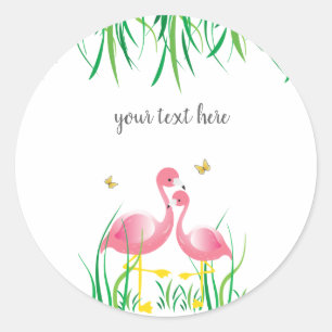 Flamingos Birthday Sticker