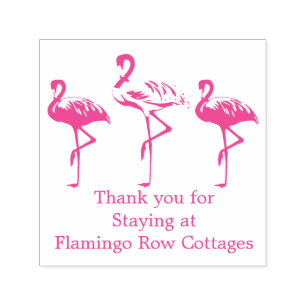 Flamingos Coastal Beach Business Custom Thank You Self-inking Stamp