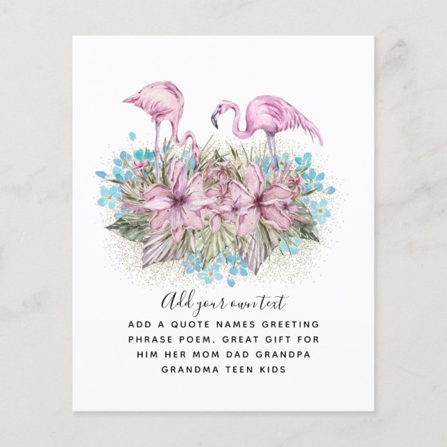 FLAMINGOS Custom Invite Announcement Greeting Flyer (Front)