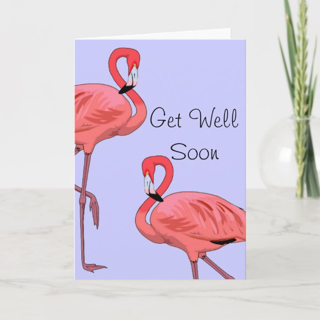 Flamingos Get Well Soon Card (Front)