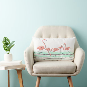 Flamingos Group pink back lumbar Cushion