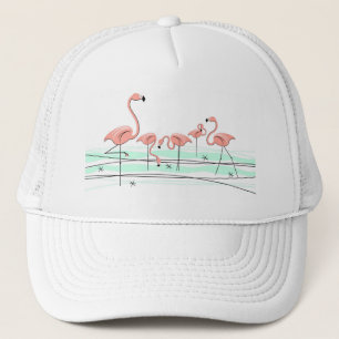 Flamingos group trucker hat