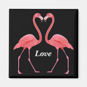 Flamingos Heart Shape  Magnet