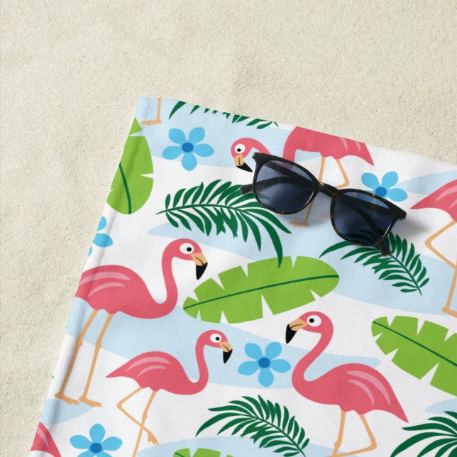Flamingos in Paradise Beach Towel (In Situ)