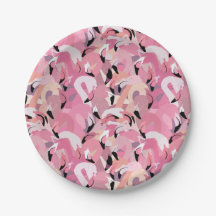Flamingos in Pink Paper Plates