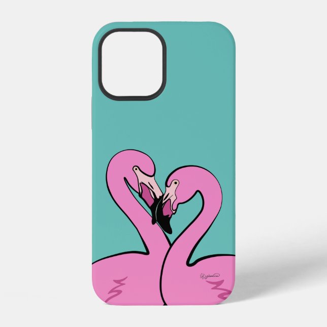 Flamingos iPhone 12 Case (Back)