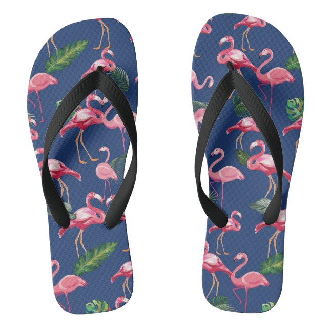 Flamingos Love Pattern 2 Jandals (Footbed)