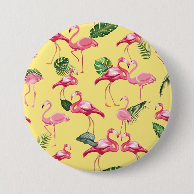 Flamingos Love Pattern 3 7.5 Cm Round Badge (Front)