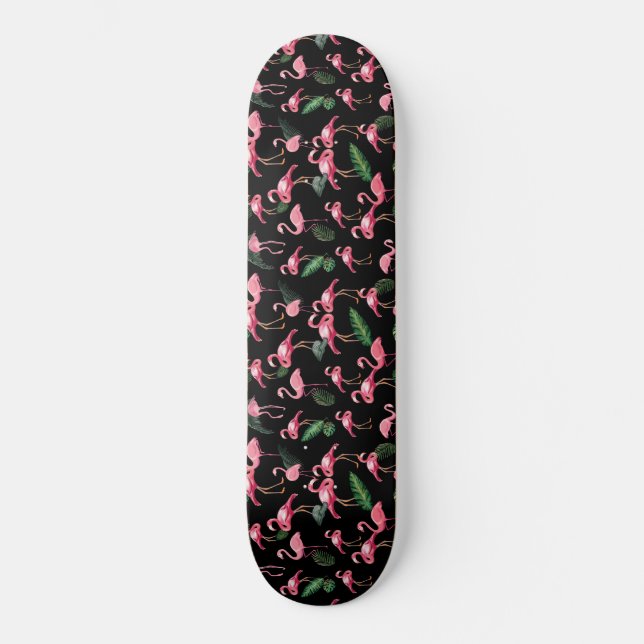 Flamingos Love Pattern 4 Skateboard (Front)