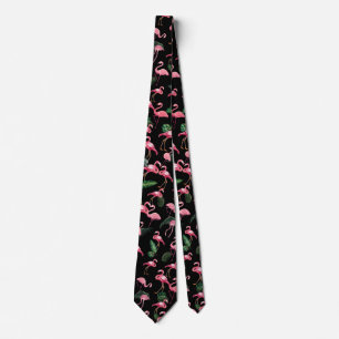 Flamingos Love Pattern 4 Tie