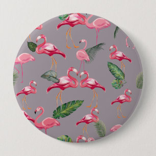 Flamingos Love Pattern 6 10 Cm Round Badge