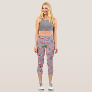 Flamingos Love Pattern 6 Capri Leggings
