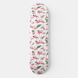 Flamingos Love Pattern Skateboard