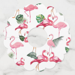 Flamingos Love Pattern Wine Glass Tag
