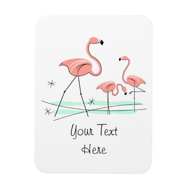 Flamingos Ocean Trio 2 Text magnet flexible (Vertical)