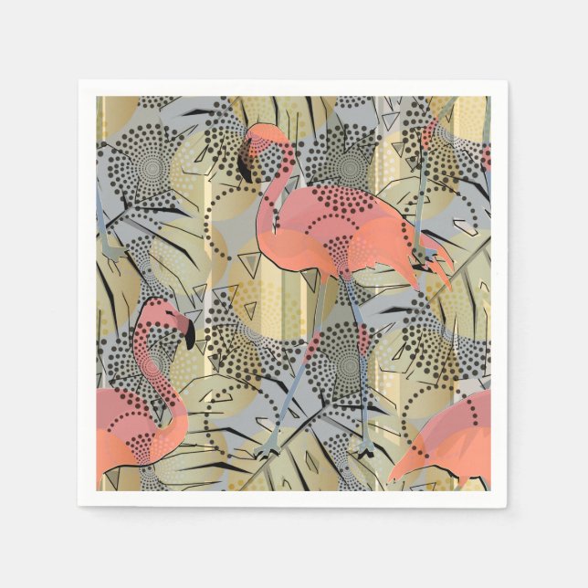 Flamingos on an abstract background. napkin (Front)