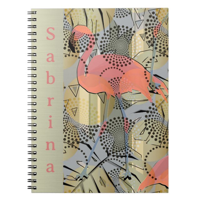 Flamingos on an abstract background.  notebook (Front)