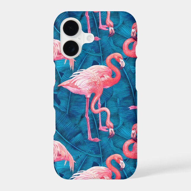 Flamingos on blue banana leaves (Back)