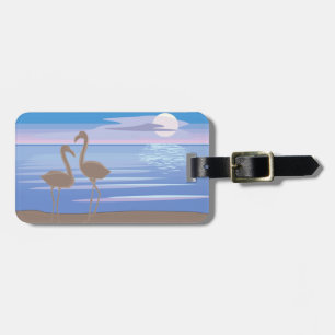 Flamingos on the Beach Luggage Tag