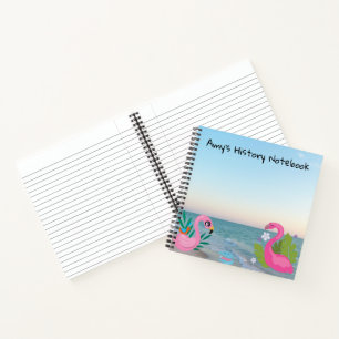 Flamingos On The Ocean Notebook