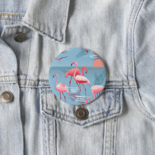 Flamingos Pattern 1 7.5 Cm Round Badge