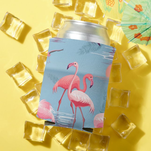 Flamingos Pattern 1 Can Cooler (In Situ Summer)
