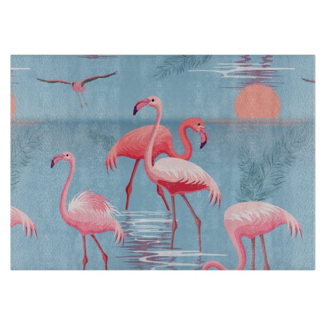 Flamingos Pattern 1 Cutting Board (Front)