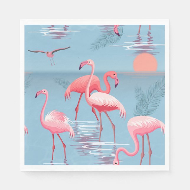 Flamingos Pattern 1 Napkin (Front)