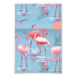 Flamingos Pattern 1 Photo Print