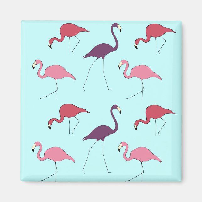 Flamingos pattern magnet (Front)