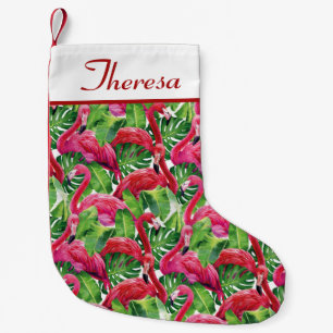 Flamingos personalised Christmas stocking
