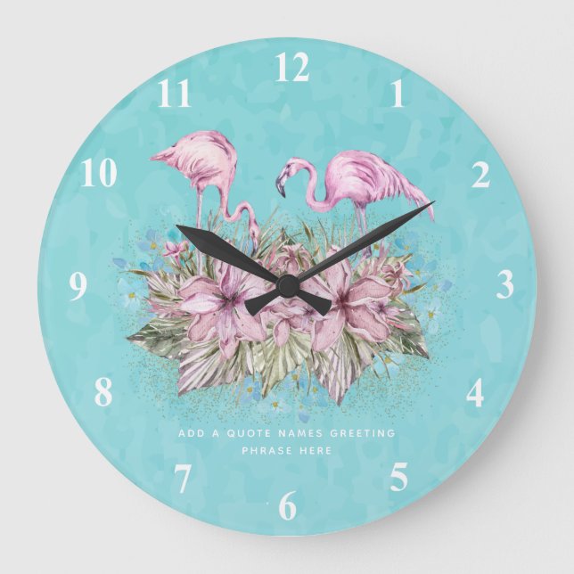 FLAMINGOS Personalised Large Clock (Front)