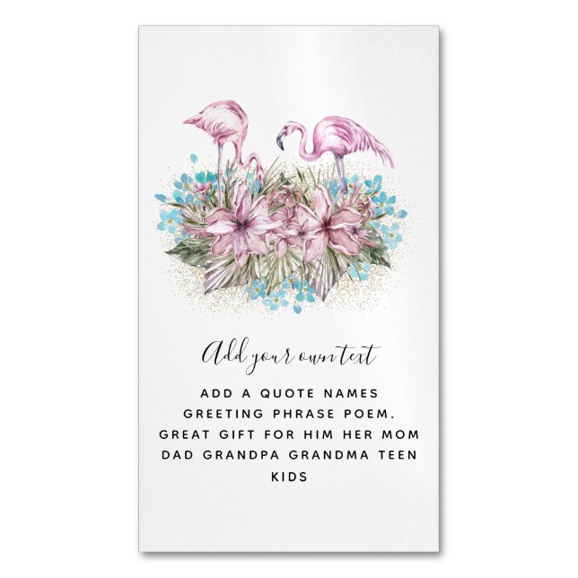 FLAMINGOS Personalised Magnetic Business Card (Front Vertical)