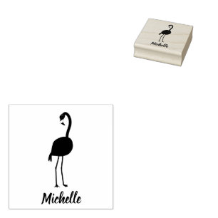 Flamingos Personalised  Rubber Stamp