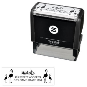  Flamingos Personalised Self-inking Stamp