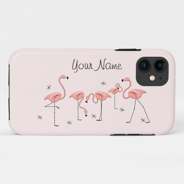 Flamingos Pink Group 'Name' iPhone 11 case (Back (Horizontal))