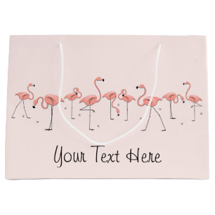 Flamingos Pink Line gift bag large